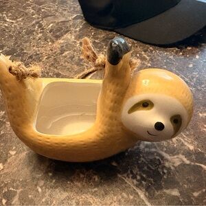 Pottery Barn Yellow Sloth Hanging Planter